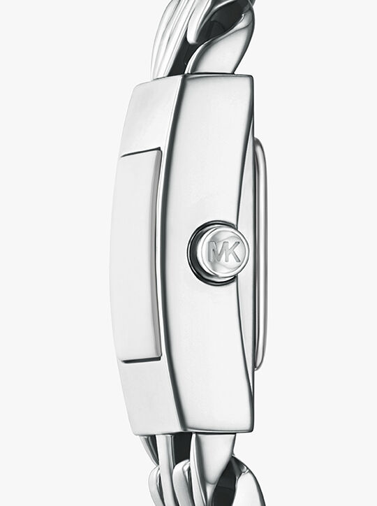 michael kors mini darrington silver tone chain link watch