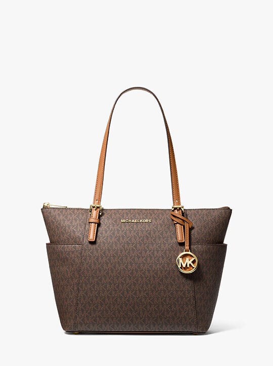 Jet Set Logo Top-Zip Tote Bag michael kors jet set logo top zip tote bag