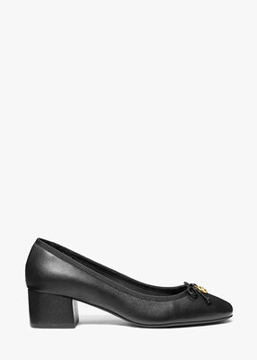 michael kors piper flex leather block heel pump