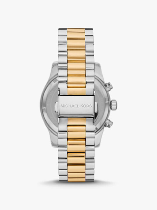michael kors oversized lexington pav  two tone watch