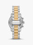 michael kors oversized lexington pav  two tone watch