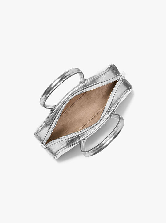 michael kors lulu small metallic leather satchel