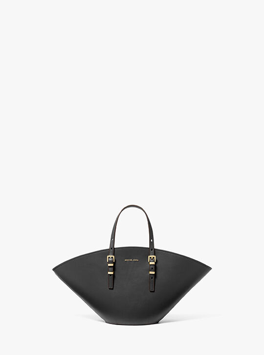 michael kors isa small leather fan tote bag