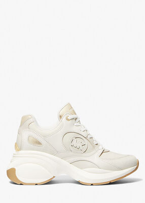 michael kors zuma leather and nylon trainer