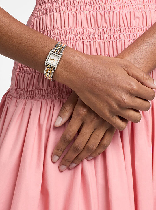 Micro Georgie Two-Tone Watch michael kors micro georgie two tone watch