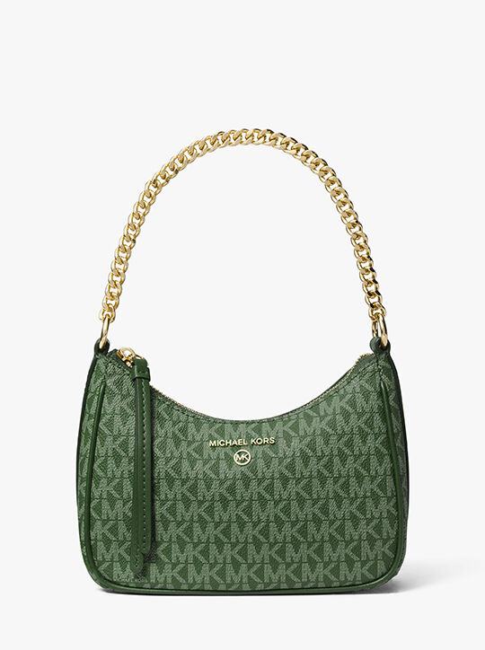 Chain Pouchette Michael Kors Tasche Mini Schwarz Henkeltasche Chain Pouchette Michael Kors Tasche Mini Schwarz MICHAEL KORS  Petit Sac Avril En Cuir à Glissière Supérieure Noir Doré