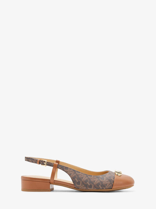 michael kors perla flex signature logo slingback flat