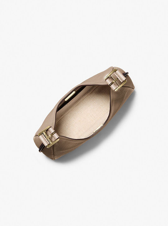 michael kors حقيبة كتف نوليتا هوبو صغيرة من الجلد المحبب