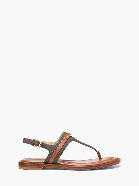 Mandy Signature Logo T-Strap Sandal michael kors mandy signature logo t strap sandal