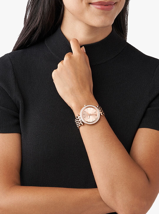 ساعة مايكل كورس جليتز دارسي باللون الذهبي الوردي michael kors ساعة مايكل كورس جليتز دارسي باللون الذهبي الوردي