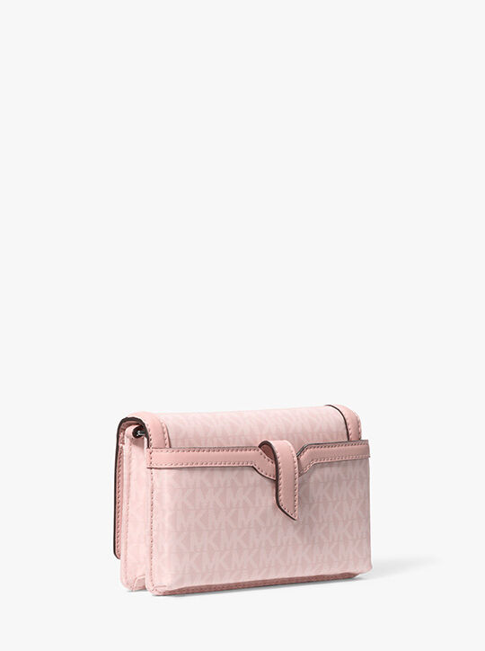 Jet Set Small Signature Logo Print Woven Smartphone Crossbody Bag michael kors jet set small signature logo print woven smartphone crossbody bag