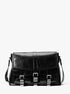 michael kors darrington large crackled leather messenger bag