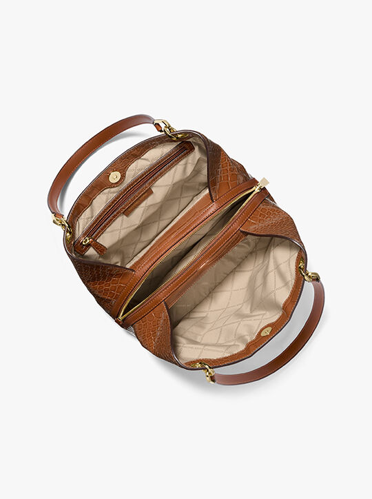 michael kors حقيبة كنسينغتون الكبيرة من الجلد المنقوش بنقشة التمساح