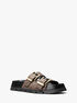 michael kors colby empire monogram flatform slide sandal