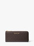 michael kors jet set travel large logo quarter zip wallet
