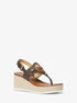 michael kors aubrey cutout signature logo wedge sandal