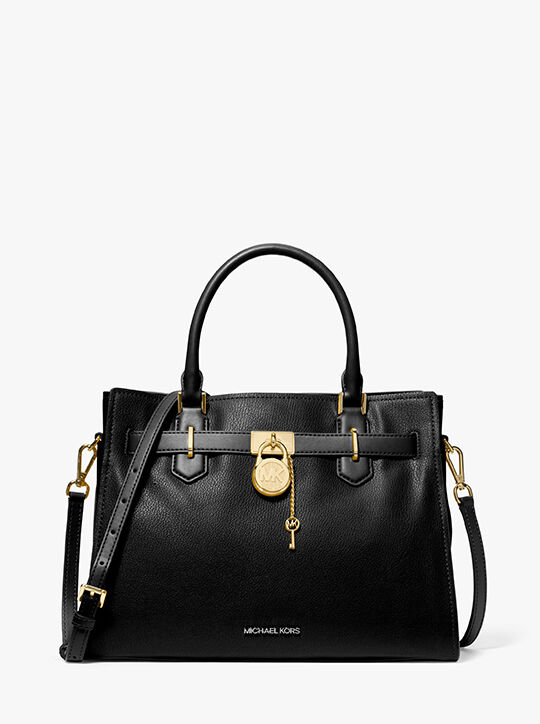 michael kors حقيبة هاملتون الجلدية متوسطة الحجم