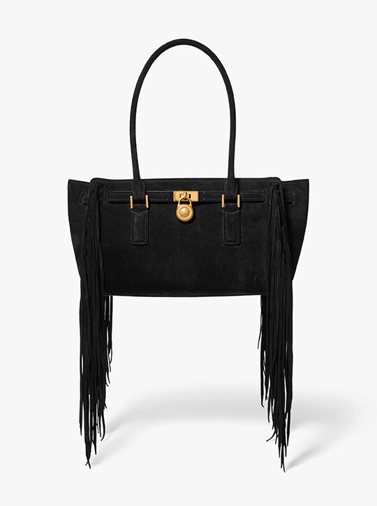 michael kors hamilton moderne small fringed suede satchel