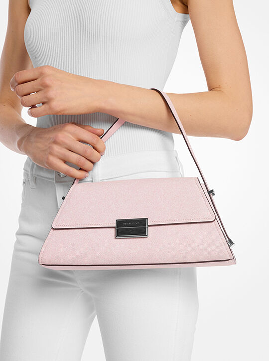 حقيبة كتف لرأس السنة القمرية الجديدة جلدية متوسطة الحجم بطبعة جينز michael kors حقيبة كتف لرأس السنة القمرية الجديدة جلدية متوسطة الحجم بطبعة جينز