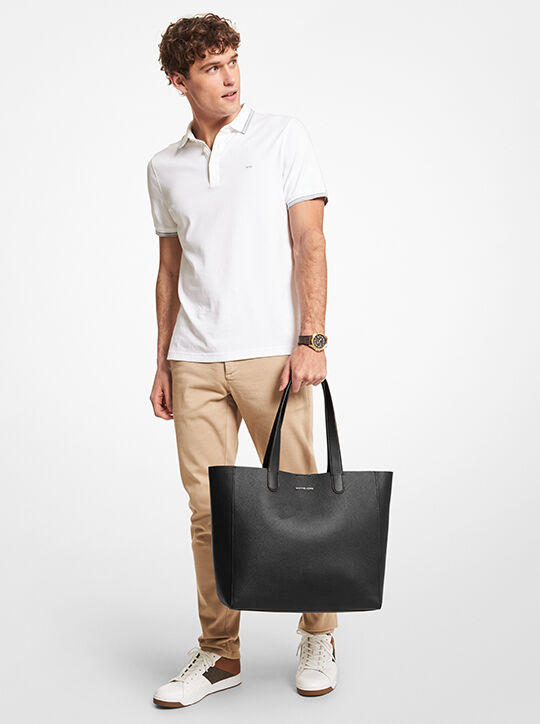 michael kors حقيبة يد هدسون جلدية مرصعة بالحصى