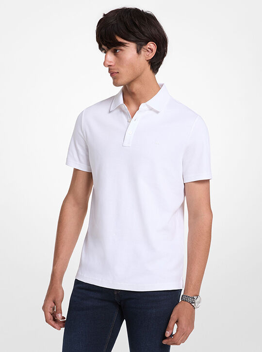 قميص بولو من القطن وياقة شبكية michael kors قميص بولو من القطن وياقة شبكية