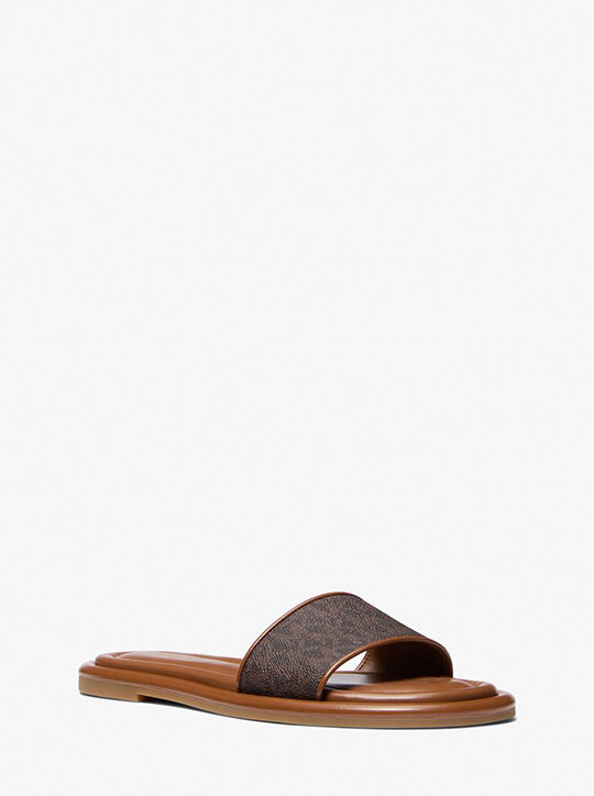 michael kors dana signature logo slide sandal