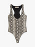 Snake Print Scoop-Neck Bodysuit michael kors snake print scoop neck bodysuit
