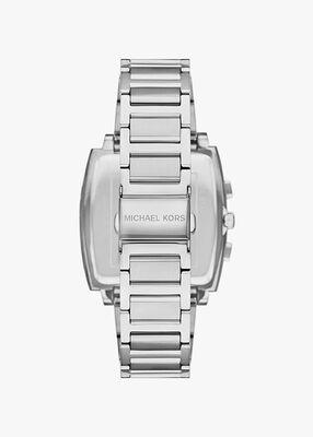 michael kors oversized rhys silver tone watch