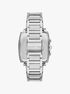 michael kors oversized rhys silver tone watch