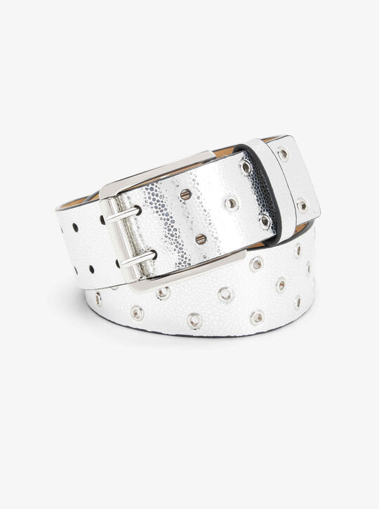 michael kors leather belt with mini grommets