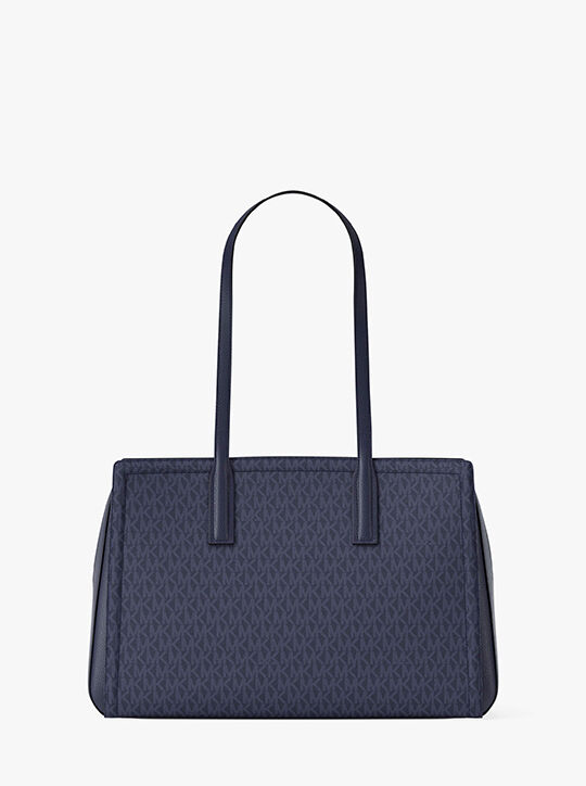 michael kors laila medium signature logo tote bag