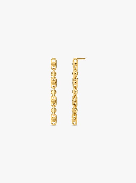 michael kors astor precious metal plated sterling silver link drop earrings