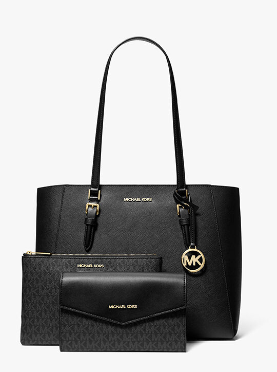 Charlotte Large Saffiano Leather 3-in-1 Tote Bag michael kors charlotte large saffiano leather 3 in 1 tote bag
