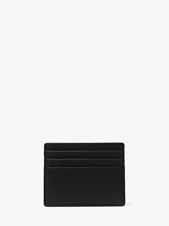 michael kors cooper pebbled leather tall card case