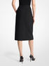 michael kors wool gabardine blend slit skirt
