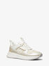 Theo Metallic Canvas and Leather Trainer michael kors theo metallic canvas and leather trainer