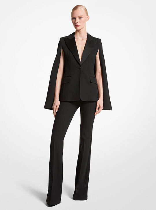Double Crepe Sablé Tuxedo Cape Jacket michael kors double crepe sabl tuxedo cape jacket