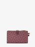 michael kors jet set metallic logo jacquard wristlet