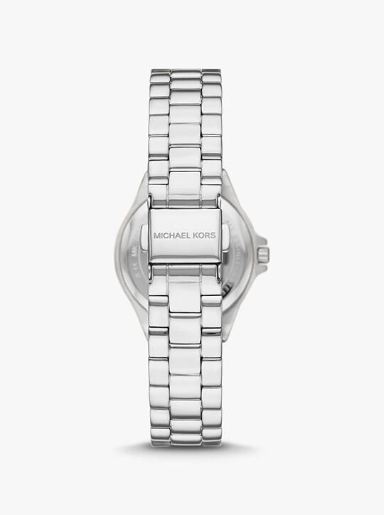 Mini Lennox Pavé Silver-Tone Watch michael kors mini lennox pav silver tone watch