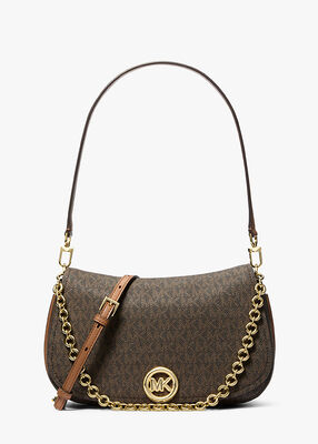 michael kors nolita medium signature logo convertible shoulder bag