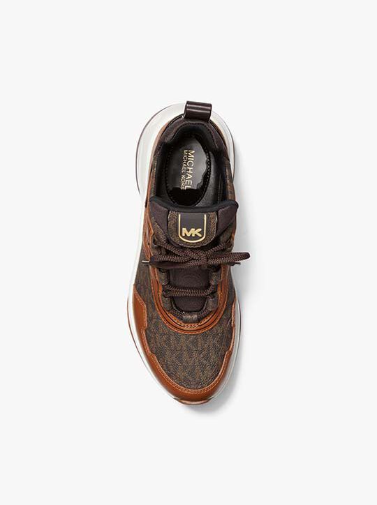 Olympia Extreme Logo and Leather Trainer michael kors olympia extreme logo and leather trainer