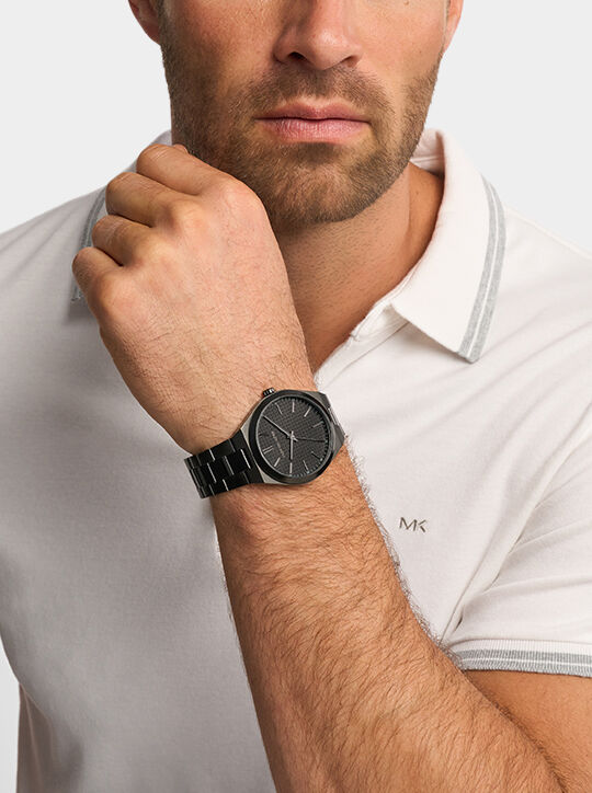 michael kors lennox three hand black watch
