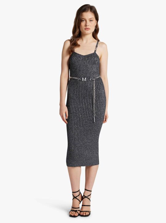 فستان بوستير بحزام ومحبوك معدني مضلع michael kors فستان بوستير بحزام ومحبوك معدني مضلع