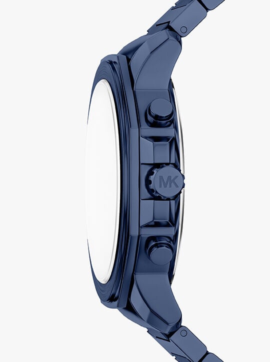 michael kors ساعة مايكل كورس بريسكوت كرونوغراف من الفولاذ المقاوم للصدأ الأزرق