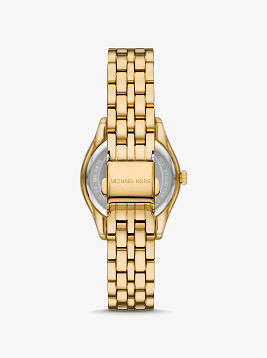 Michael Kors Harlowe Three-Hand Gold-Tone Stainless Steel Watch michael kors harlowe three hand gold tone stainless steel watch