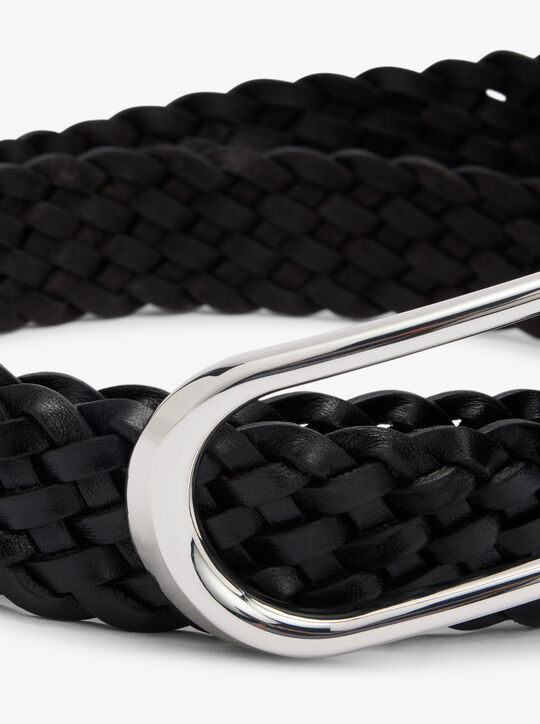 michael kors braided leather belt