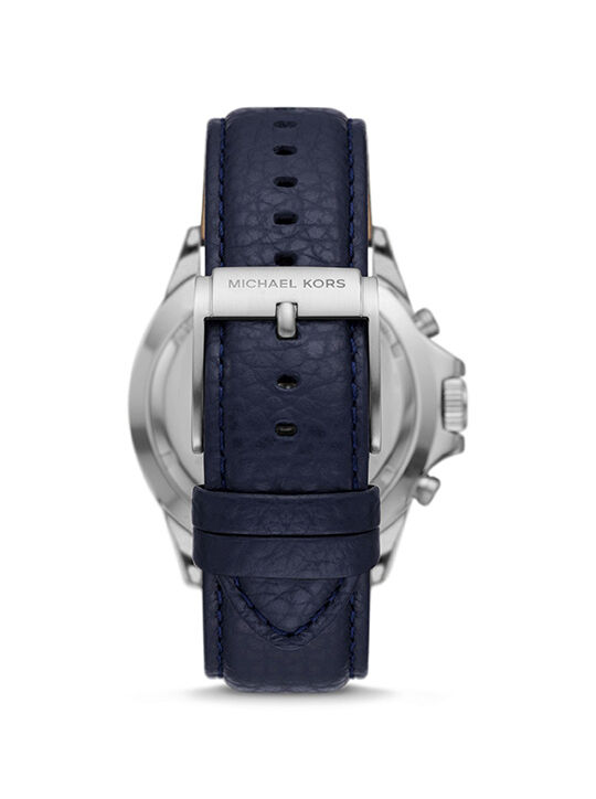 ساعة إفرست كبيرة الحجم من الجلد المحبب والفضي اللون michael kors ساعة إفرست كبيرة الحجم من الجلد المحبب والفضي اللون