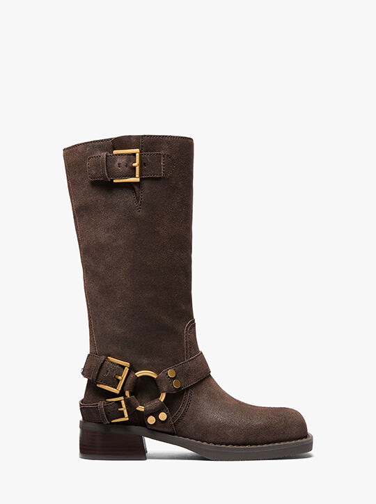 michael kors crosby suede moto boot