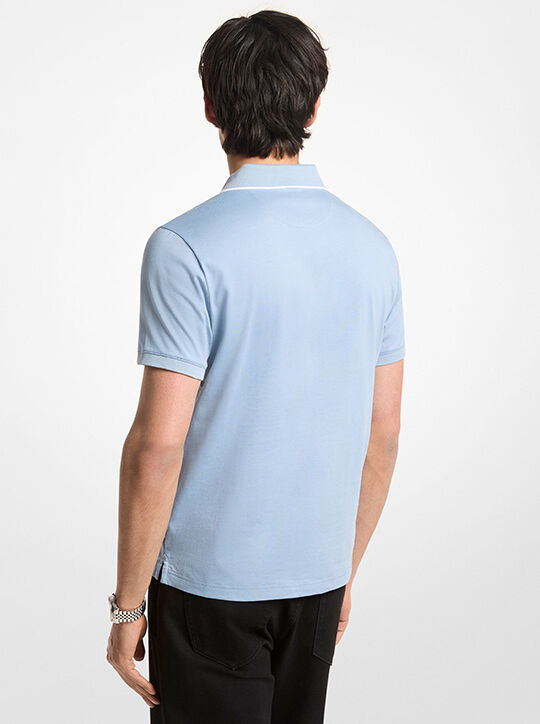 michael kors logo trim cotton jersey polo shirt