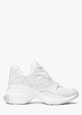 michael kors حذاء زوما الرياضي المصنوع من الجلد والشبك